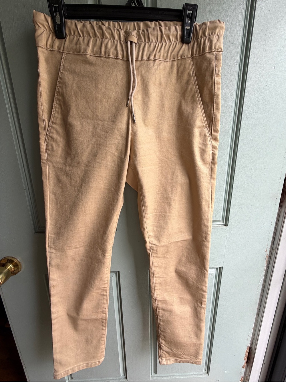 BEVY FLOG Shely Beige Drawstring Waist Tapered Pants size 28